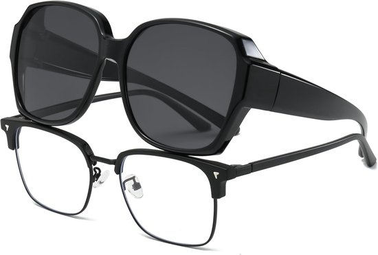 Dames Heren - Gepolariseerde Oversized Zonnebril Over Bril met UV400 Bescherming voor Brildragers
