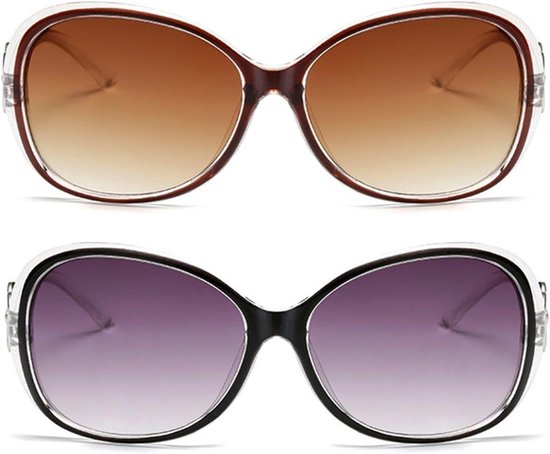 Dameszonnebril met groot frame - Modieuze zonnebril - Gepolariseerd - Zwart - Eén maat . van SolarWise