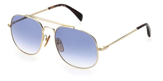 David Beckham Zonnebril 7004/s Cat. 3 Rond Staal Goud/blauw van David Beckham