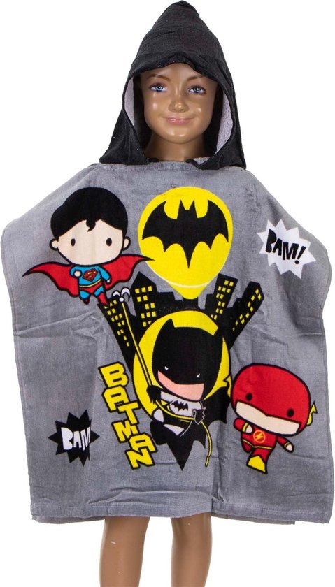 Dc Comics Badponcho Batman Junior 60 X 120 Cm Katoen Grijs van DC Comics