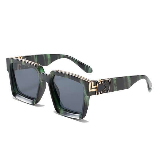 Designer Festival Zonnebril - Groen - Gouden accenten van Desi
