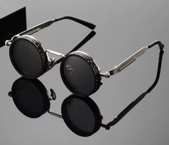 Dimbare Anti-UV Zonnebril Rond Retro – 9 Niveaus Verstelbaar – Gepolariseerd – Silver Look – Rijden & Outdoor