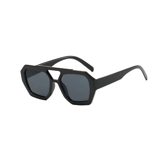 Double Bridge Zonnebril - Zwart/Zwart | Festival Bril | Fashion Favorite van Fashion Favorite