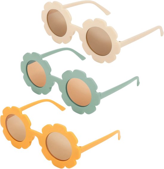 DRESHOW Kids Sunglasses Round Flower Glasses for Girls Boys Outdoor Beach Holiday Cute Eyeglasses Party Accessories van Merkloos