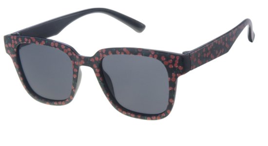 Duded & Dudettes - Kinderzonnebril - zwart met rode kersen van Duded & Dudettes