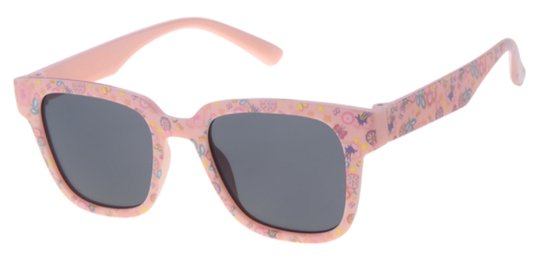 Dudes & Dudettes - kinderzonnebril - 18 mnd t/m 36 mnd - roze - UV400 bescherming - roze design - kinderzonnebril bloem en vlinder van Dudes & Dudettes