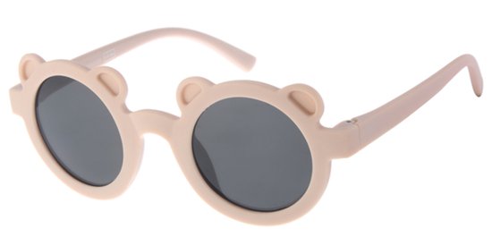 Dudes & Dudettes - Kinderzonnebril - 9mnd t/m 2 jaar - licht roze - beertje - UV400 bescherming