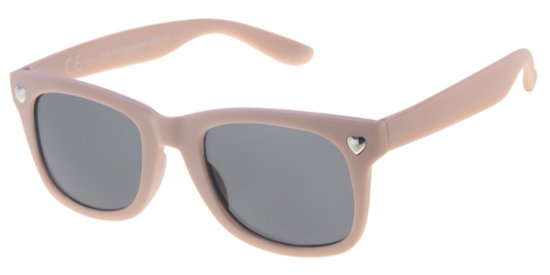 Dudes & Dudettes-Kinderzonnebril - UV400 - categorie 3- licht roze - hartjes van Dudes & Dudettes