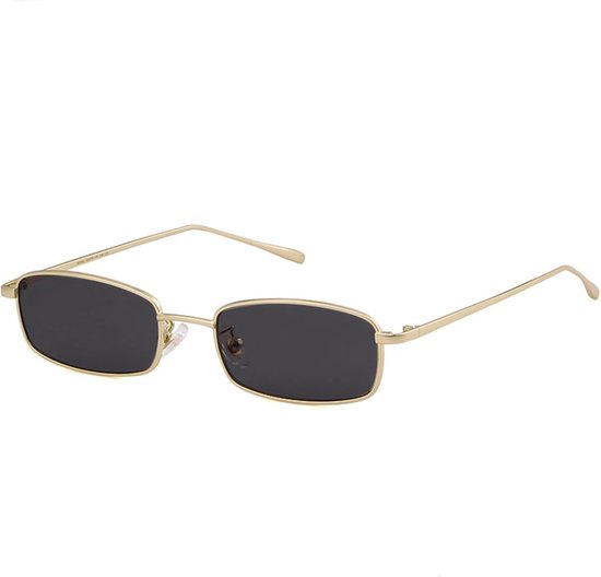 Dunne Metaal Zonnebril Rechthoekig Retro Vintage UV400 Meerkleuren Uniseks