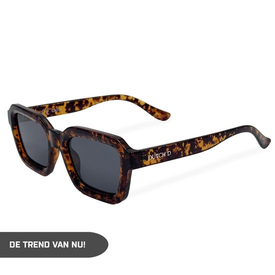 DUTCH'D® - Zonnebril - Gepolariseerd - Dames - Heren - Tortoise - Met Case - Festival - Auto - UV400 - CAD3 van Merkloos