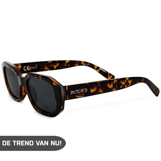 DUTCH'D® - Zonnebril - Heren & Dames - Polarized - Tortoise - Sterk Montuur - Met Case - Gepolariseerd - Auto bril - UV 3 Bescherming