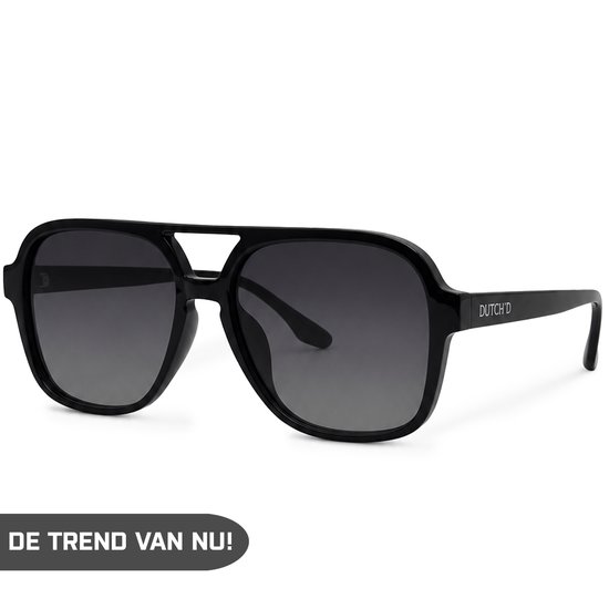 DUTCH'D® - Zonnebril - Heren & Dames - Polarized - Zwart - Sterk Montuur - Met Case - Gepolariseerd - Auto bril - UV 3 Bescherming