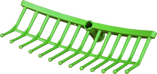 Excellent Voerhark - 40 CM - Kunststof hark - Handhark - Grashark - Hark zonder steel - Ideaal in de ligboxen - 13 tanden - Groen - Diameter gat 26 MM van Excellent