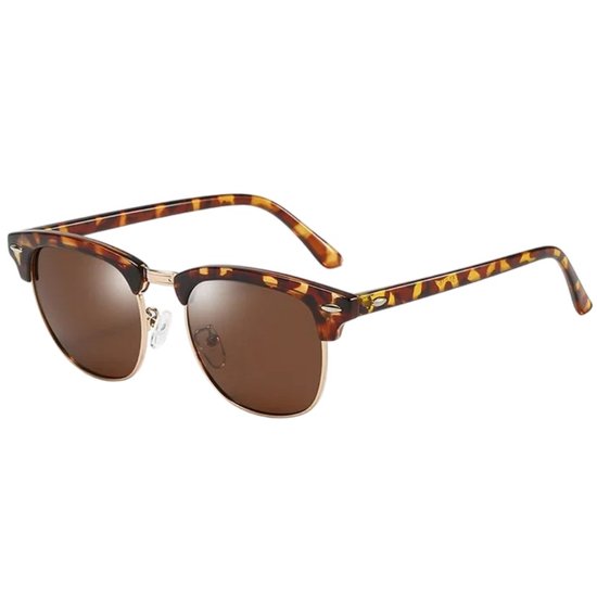 Fako Fashion® - Club Style Zonnebril - Polariserend - Dames - Heren - Luipaard/Goud - Bruin van Fako Fashion®