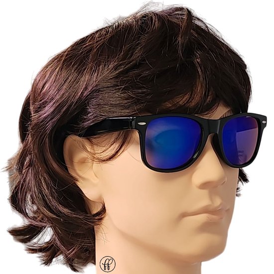 Fako Fashion® - Heren Zonnebril - Dames Zonnebril - UV400 - Zwart - Spiegel Blauw/Groen van Fako Fashion®