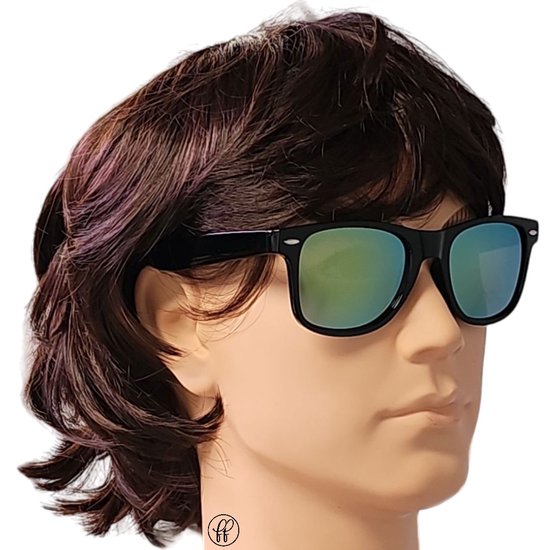 Fako Fashion® - Heren Zonnebril - Dames Zonnebril - UV400 - Zwart - Spiegel Groen/Geel van Fako Fashion®