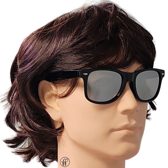 Fako Fashion® - Heren Zonnebril - Dames Zonnebril - UV400 - Zwart - Spiegel Zilver van Fako Fashion®