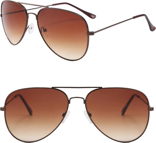 Fako Fashion® - Piloten Zonnebril - Pilotenbril - Piloot Zonnebril - Heren Zonnebril - Dames Zonnebril - Bruin van Fako Fashion®