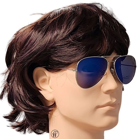 Fako Fashion® - Pilotenbril - Polariserend - Polarized - Piloot Zonnebril - Heren Zonnebril - Dames Zonnebril - Zilver - Blauw van Fako Fashion®