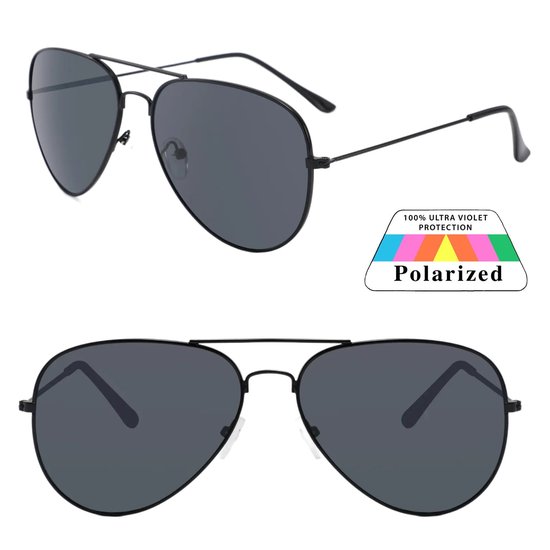 Fako Fashion® - Pilotenbril - Polariserend - Polarized - Piloot Zonnebril - Heren Zonnebril - Dames Zonnebril - Zwart van Fako Fashion®