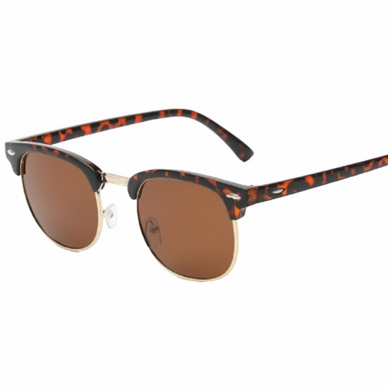 Fako Sunglasses® - Club Style Zonnebril - Polariserend - Dames - Heren - Luipaard/Goud - Bruin van Fako Sunglasses®