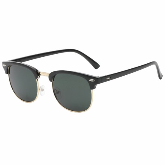 Fako Sunglasses® - Club Style Zonnebril - Polariserend - Dames - Heren - Mat Zwart/Goud - Donkergroen van Fako Sunglasses®