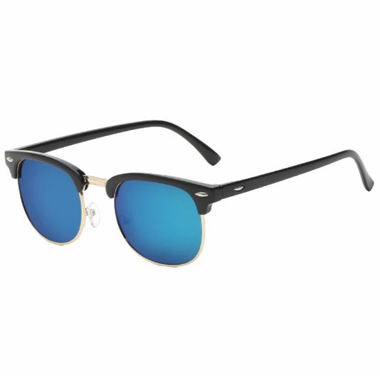 Fako Sunglasses® - Club Style Zonnebril - Polariserend - Dames - Heren - Zwart/Goud - Blauw van Fako Sunglasses®