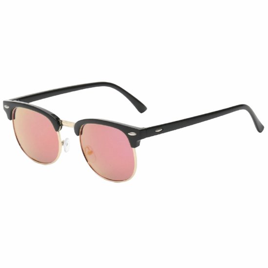 Fako Sunglasses® - Club Style Zonnebril - Polariserend - Dames - Heren - Zwart/Goud - Roze van Fako Sunglasses®