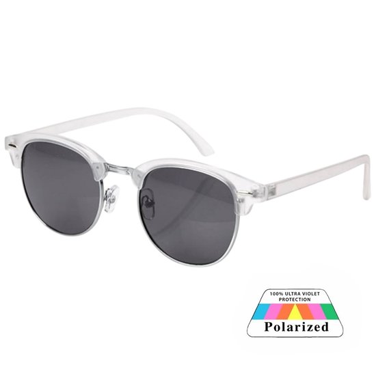 Fako Sunglasses® - Club Style Zonnebril - Polariserend - Polarized - Dames - Heren - Transparant/Zilver van Merkloos