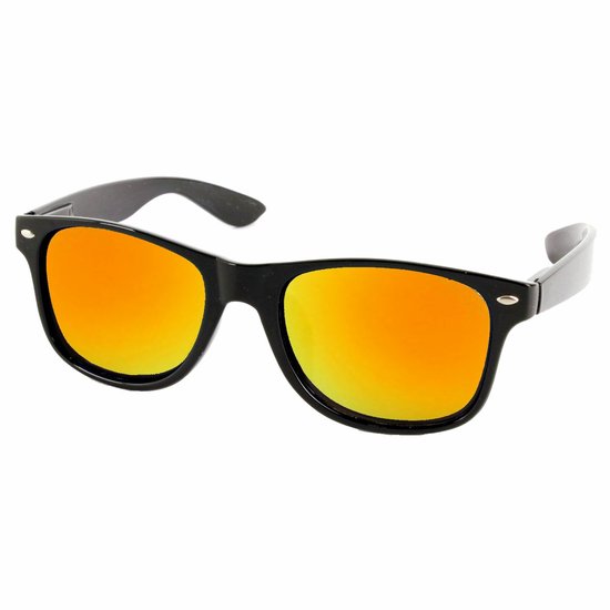 Fako Sunglasses® - Heren Zonnebril - Dames Zonnebril - UV400 - Mat Zwart - Spiegel Goud/Rood van Fako Sunglasses®