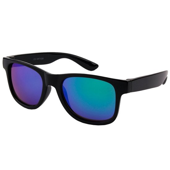 Fako Sunglasses® - Kinder Zonnebril Classic - Jongens Zonnebril - Meisjes Zonnebril - Spiegel Blauw/Groen van Fako Sunglasses®