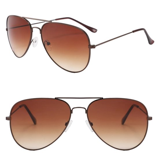 Fako Sunglasses® - Piloten Zonnebril - Pilotenbril - Piloot Zonnebril - Heren Zonnebril - Dames Zonnebril - Bruin van Fako Sunglasses®