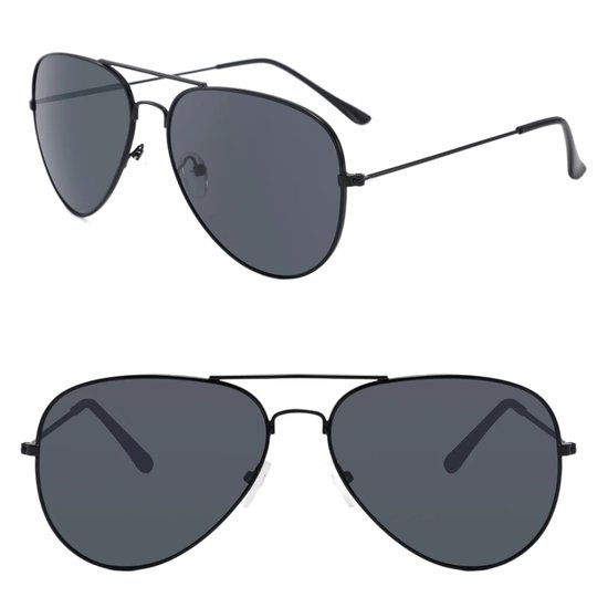 Fako Sunglasses® - Piloten Zonnebril - Pilotenbril - Piloot Zonnebril - Heren Zonnebril - Dames Zonnebril - Zwart van Fako Sunglasses®