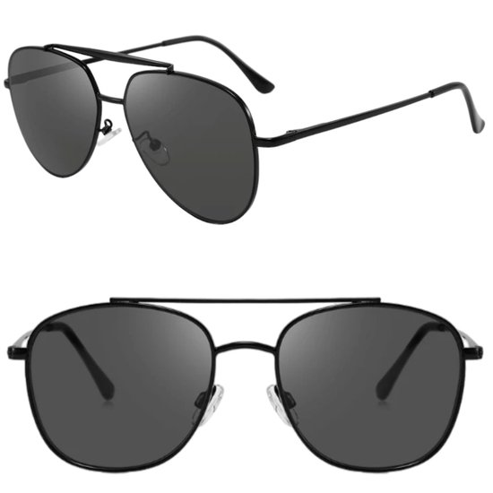 Fako Sunglasses® - Pilotenbril Metal - Piloot Zonnebril - Heren Zonnebril - Dames Zonnebril - Model Marc - Zwart van Fako Sunglasses®