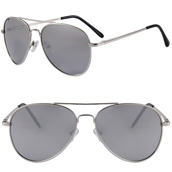 Fako Sunglasses® - Pilotenbril - Piloot Zonnebril - Heren Zonnebril - Dames Zonnebril - Model Bruce - Zilver - Zilver van Fako Sunglasses®
