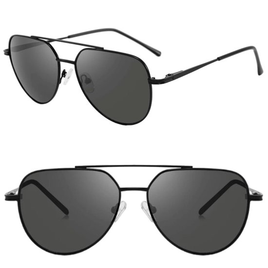 Fako Sunglasses® - Pilotenbril - Piloot Zonnebril - Heren Zonnebril - Dames Zonnebril - Model Clark - Zwart van Fako Sunglasses®