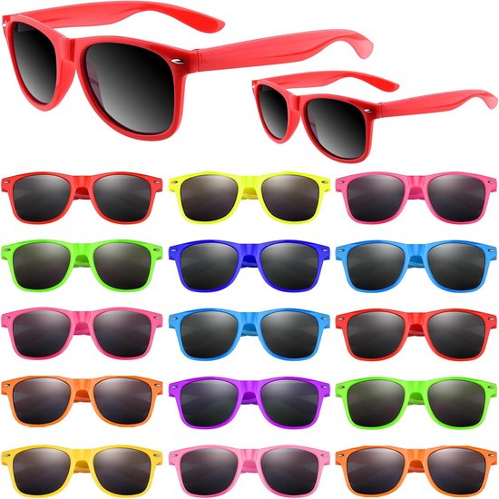 Felgekleurde Neon Zonnebrillen voor Feesten en Zomeravonturen