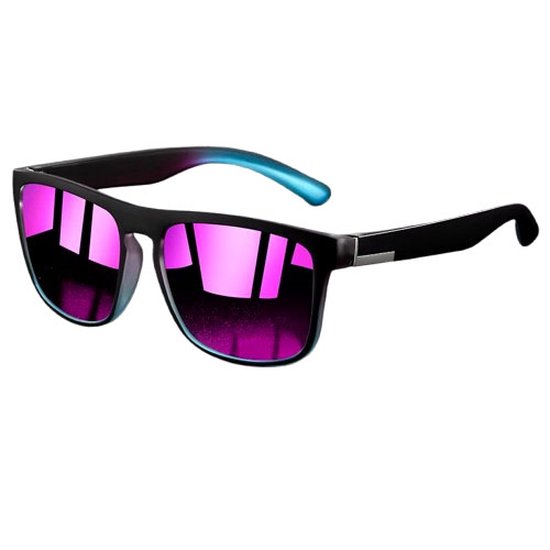 Fijne vintage zonnebril - Volwassenen - Zonwerend - Sporten - Vakantie - One size - Paarse glazen van $