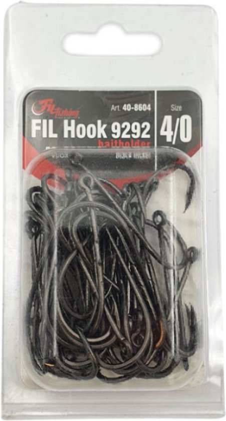 Fil Hook 9292 'Baitholder' - Haakmaat 4/0 - 50 stuks - Zeevishaken - Roofvis Haken - Vishaak van Fil Hook