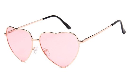 Finnacle - "Gouden Hartjes Zonnebril - Roze Hart Bril voor Dames"