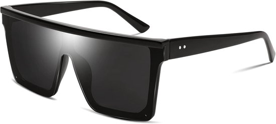 Flat Top Vierkante Zonnebril Heren en Dames, Grote Glazen B2470 | Zonder Montuur, UV400 Bescherming