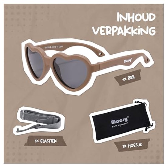 Flexibele Hartvormige Baby Zonnebril - 0-2 Jaar - UV400 Bescherming - Verstelbare Elastieken van Merkloos