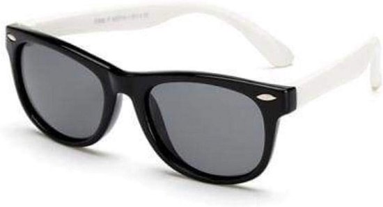 Flexibele Kinderzonnebril Gepolariseerd UV400 Veilig Onbreekbaar Zwart Wit van Merkloos