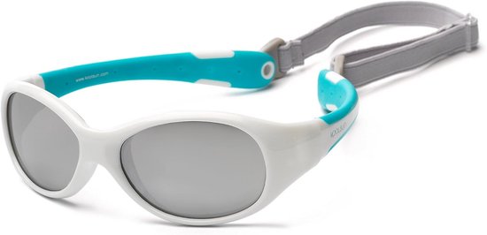Flexibele Kinderzonnebril Unisex voor Kind - Wit Turquoise