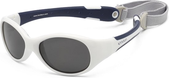 Flexibele Kinderzonnebril Unisex voor Kinderen - Wit Donkerblauw