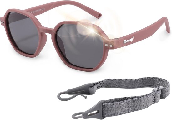 Flexibele Kinderzonnebril Yana 1-3 Jaar - Gepolariseerd UV400 - Verstelbaar Elastiek van Merkloos