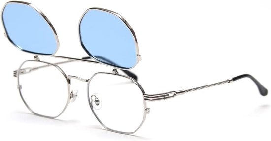 Flip-up gepolariseerde zonnebril voor heren en dames met UV400-bescherming en vintage design van Merkloos