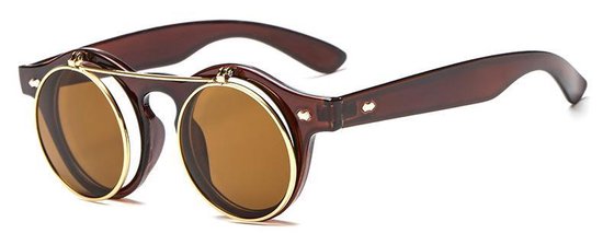 Flip Up Zonnebril Bruin van Merkloos