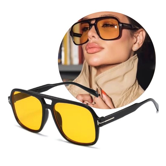 FLIPFLOP CLUB® The Wimpel Zonnebril | Oranje glazen - Vierkant Montuur - Accessoires - Zomer Festivals - Koningsdag - Olympische Spelen - EK WK Voetbal - Rave - Festival - Bril - Shades Eyewear Sunglasses van FLIPFLOP CLUB®