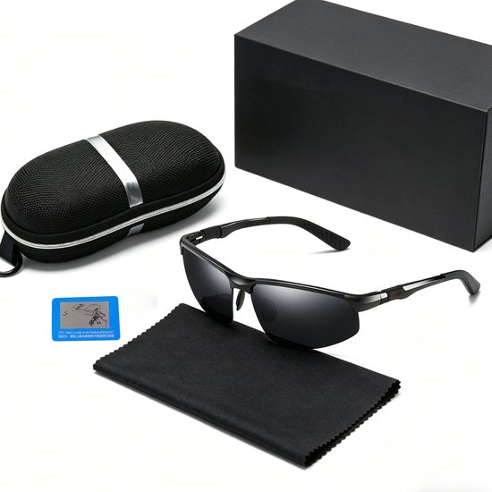 Fokelyi - Gepolariseerde Zonnebril - Aluminium Magnesium - Lichtgewicht Sportbril - Heren & Unisex - UV385 - Anti-reflecterend & Schokbestendig - Fietsen, Rijden & Vissen van Merkloos